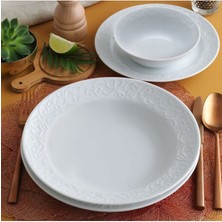 Beyaz 6'lı 19 cm Çukur Tabak Takımı, Şık ve Kullanışlı Ev Dekoru.