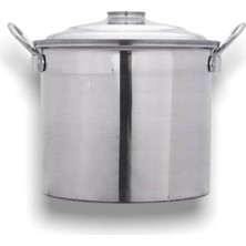 Alüminyum Kazan 17,50 Litre 32 cm Çamaşır ve Mısır Kazanı Gümüş Renk