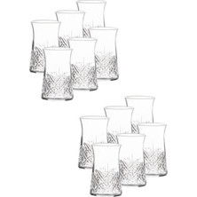 Şeffaf Kristal Çay Bardağı, 12'li Set, Şık ve Dayanıklı Tasarım