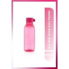 Pembe Kare 500ML Çelik Suluk ve Matara, Sağlıklı ve Şık Tasarım