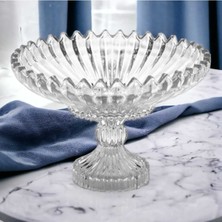 Turuncu Ayaklı Cam Meyvelik, 28 Cm, Şık ve Kullanışlı Ev Dekoru