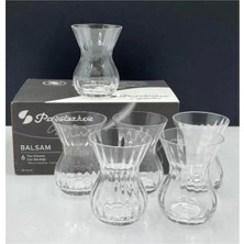 Turuncu 6'lı 100CC Çay Bardağı, Kristal Görünümlü, Şık ve Dayanıklı Set