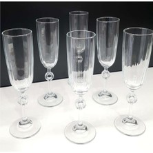 Şampanya Kadehi, Ayaklı, 6lı, Şık ve Zarif Tasarım, Kaliteli Malzeme