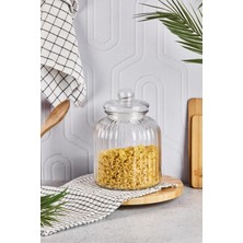 Turuncu 3,75L Cam Erzak Kavanozu, Şık ve Sağlam Saklama Çözümü