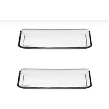 Şeffaf Kristal Cam Servis Tabağı Seti 2'li, Şık ve Zarif Sunumlar Için