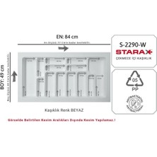 Çekmece Içi Plastik Kaşıklık, Beyaz, 13 Göz, Ayarlanabilir, 84-77 En, 49-40 D, Kesilebilir
