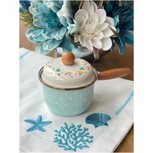 12 cm Emaye Yeşil Puantiye Sos Tavası, Şık ve Kullanışlı Mutfak Gereci