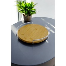 Dönebilen Bambu Tepsi, 28X28CM, Kahverengi, Şık ve Kullanışlı Mutfak Gereci