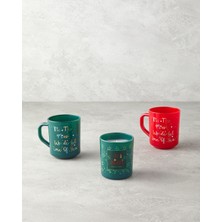 2'li Cam ve Mumlu Kupa Seti, 250 Ml, Kırmızı ve Yeşil Renk Seçenekleri