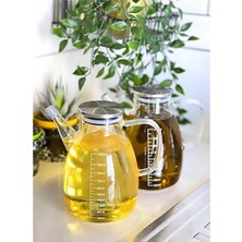 2'li Cam Yağlık ve Sirkelik Seti, 1000ML, Turuncu Renk, Şık ve Kullanışlı Tasarım