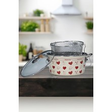 Renkli Emaye Kızartma Tenceresi 22 Cm, Şık ve Dayanıklı Mutfak Gereci