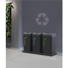 Renkli 40 Litre Tekerlekli Geri Dönüşüm Kutusu, Çevre Dostu ve Şık Tasarım