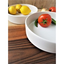 Mat Beyaz Salata Kasesi, 2'li Paket, Şık ve Dayanıklı Tasarım