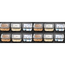 Turuncu Kare Saklama Kabı 250 Ml, 12'li Set, Erzak ve Saklama Için Ideal