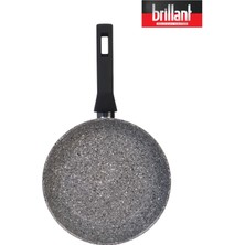 Granit 26 cm Tava, Yanmaz ve Yapışmaz, Şık Gri Renk, Dayanıklı ve Kullanışlı Tasarım