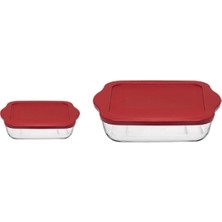 Beyaz Kare Borcam Tepsi Seti, Plastik Kapaklı, Şık ve Pratik Kullanım