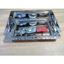 Şık ve Dayanıklı 2'li Çay ve Kahve Tepsisi, Gümüş Kaplama, Zarif Tasarım