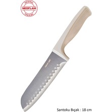 Bej Santoku Bıçak 18 Cm, Dayanıklı ve Şık Mutfak Gereci