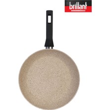 Bej 22 cm Granit Tava, Yanmaz ve Yapışmaz, Dayanıklı Mutfak Gereci