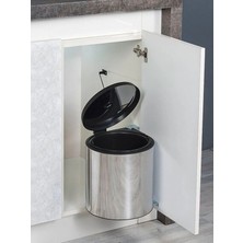 Paslanmaz Çelik Dolap Içi Çöp Kovası 10 Litre, Monte Edilebilir, Kapaklı, Pratik