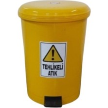 40 Lt Pedallı Güvenli Atık Kovası, Turuncu Renkli