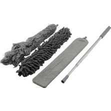 3'lü Püskül ve Makarna Toz Alma Seti, Esnek Başlı, Uzayan Saplı, 43-205CM