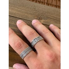 Aida Jewelss Ayarlanabilir Ölçü 925 Ayar Gümüş Kaplama Işçilikli 2li Yüzük Set
