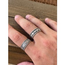 Aida Jewelss Ayarlanabilir Ölçü 925 Ayar Gümüş Kaplama Işçilikli 2li Yüzük Set