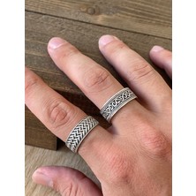 Aida Jewelss Ayarlanabilir Ölçü 925 Ayar Gümüş Kaplama Işçilikli 2li Yüzük Set