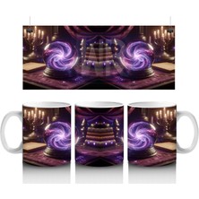 Cadı Kazanı ve Sihirli Küre Desenli Gotik Cadılar Bayramı Baskılı Kupa