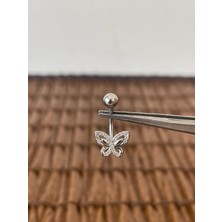 Aida Jewelss 316 L Cerrahi Çelik Zirkon Taşlı Minik Kelebek Göbek Piercingi