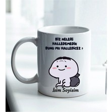 Komik - Esprili Kupa Biz Neleri Halledemedik Bunumu Halledicez Tasarımlı Komik Kupa Bardak