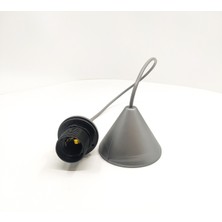 Gri Rondelalı Sarkıt E27 Duy Takımlı 50 cm Plastik