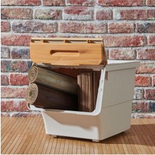 Bambu Tekli Organizer, Bej, 33 Lt - Şık ve Pratik Depolama Çözümü