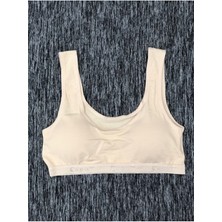 Iç Giyim Ebru Kalın Askılı Pamuklu Penye Kumaş Rahat Pedli Büstiyer Sütyen Eko Paket (3 Adet)