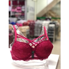 Iç Giyim Ebru Lüx Silikonlu Destekli Balenli Dantel Çapraz Sütyen (Sütyen Yıkama Topu Hediyeli )