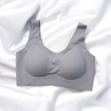 Iç Giyim Ithal Çizgili Süngerli Desteksiz (Yok Gibi) Sütyen (Yıkama Filesi Hediyeli)