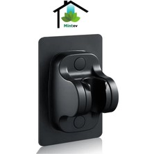 Siyah Nano Kendinden Yapışkanlı Banyo Duş Başlığı Askısı 15 kg Taşıma Kapasiteli Mafsal Tutacak Duş