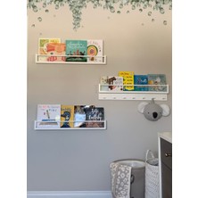 80X9 3'lü Mdf Çocuk Odası Montessori Eğitici Set, Askılık Raf, Kitaplık, Banyo, Antre Hol, Giriş Askılık, Mutfak Gereçleri