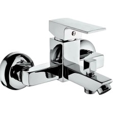 Kare Ağır Gövde Krom Banyo Duş Bataryası
