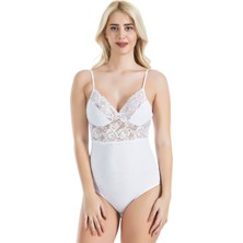 Iç Giyim Derya Kurşun Dantel Işlemeli Ince Askılı Çıt Çıtlı Body Atlet