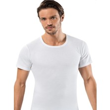 Iç Giyim Erdem %100 Pamuk Beyaz Ribana 0 Yaka T-Shirt (3 Adet)
