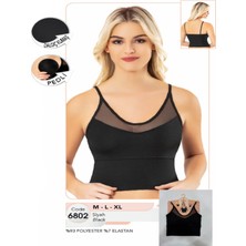 Iç Giyim Polyester Dalgıç Kumaş Pedli Crop Atlet