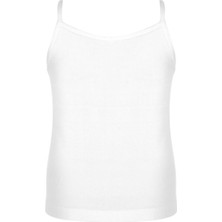 Iç Giyim Erdem Beyaz Ribana Ip Askılı Kız Çocuk Atlet  (3 Adet)