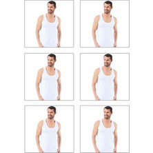 Erkek Esnek Ribana Pamuk Kumaş  Atlet 6'lı Eko Paket Büyük Bedenli