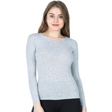 Iç Giyim Derya Kurşun Oval Yaka Uzun Kol Atlet