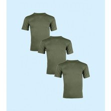 Ceylanoğlu %100 Pamuk Süprem Sıfır Yaka Asker Erkek Fanila 3'lü Eko Paket 005