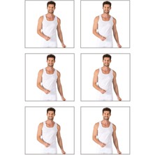 6'lı Paket Erkek %100 Pamuklu Ribana Esnek Rahat Kalın Askılı Örme Atlet