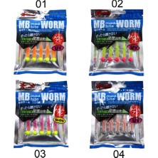 Captain 3521 Mini Worm 4.5cm 2gr Hazır Lrf Silikon Yem (5'li Paket)