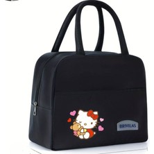 Beslenme Çantası Hello Kitty Figürlü Izoleli Sıcak Soğuk Koruma Siyah AD55004